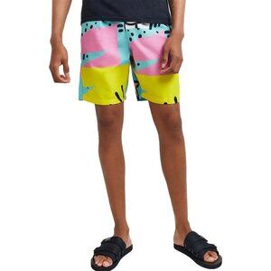 Reason Men Relax Swim Shorts (Pink yellow) Size M